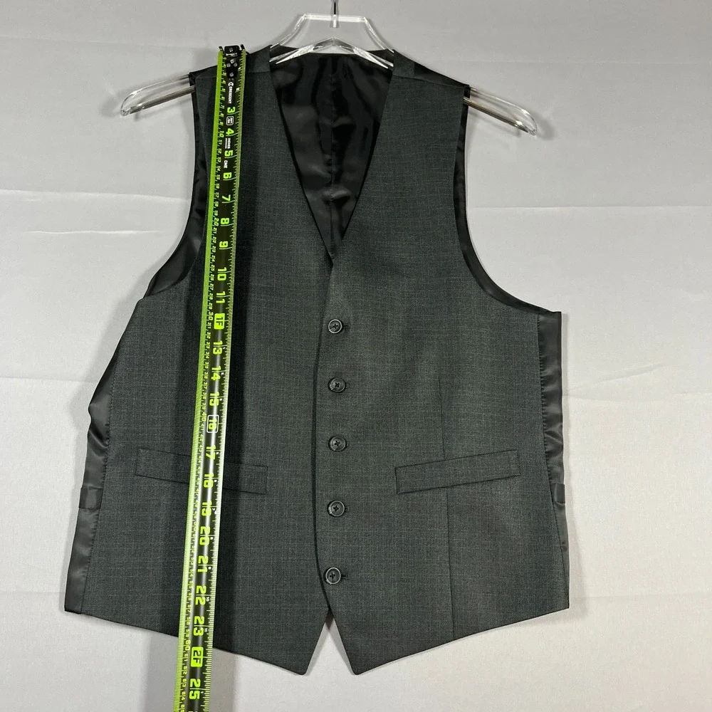 Kenneth Cole Reaction Waistcoat Mens Small Gray Double Vented Fully Lined Formal